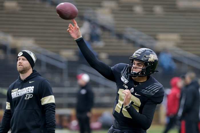 Aidan O'Connell before 2019 Indiana game